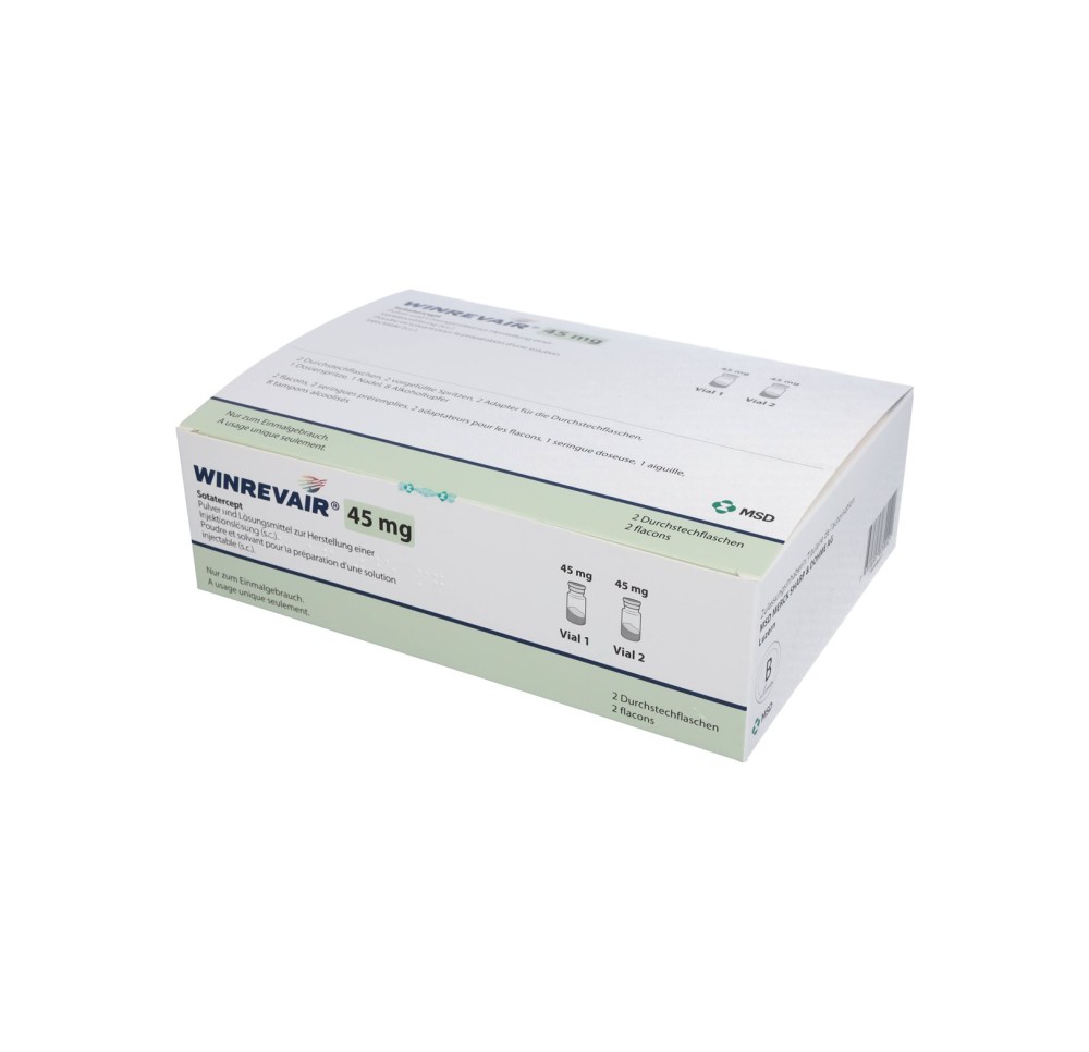 WINREVAIR subst sèche 45 mg c solv flac 2 pce