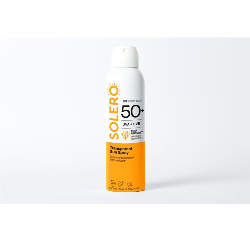 SOLERO spray solaire transparent SPF50+ 200 ml SOLERO spray solaire transparent SPF50+ 200 ml