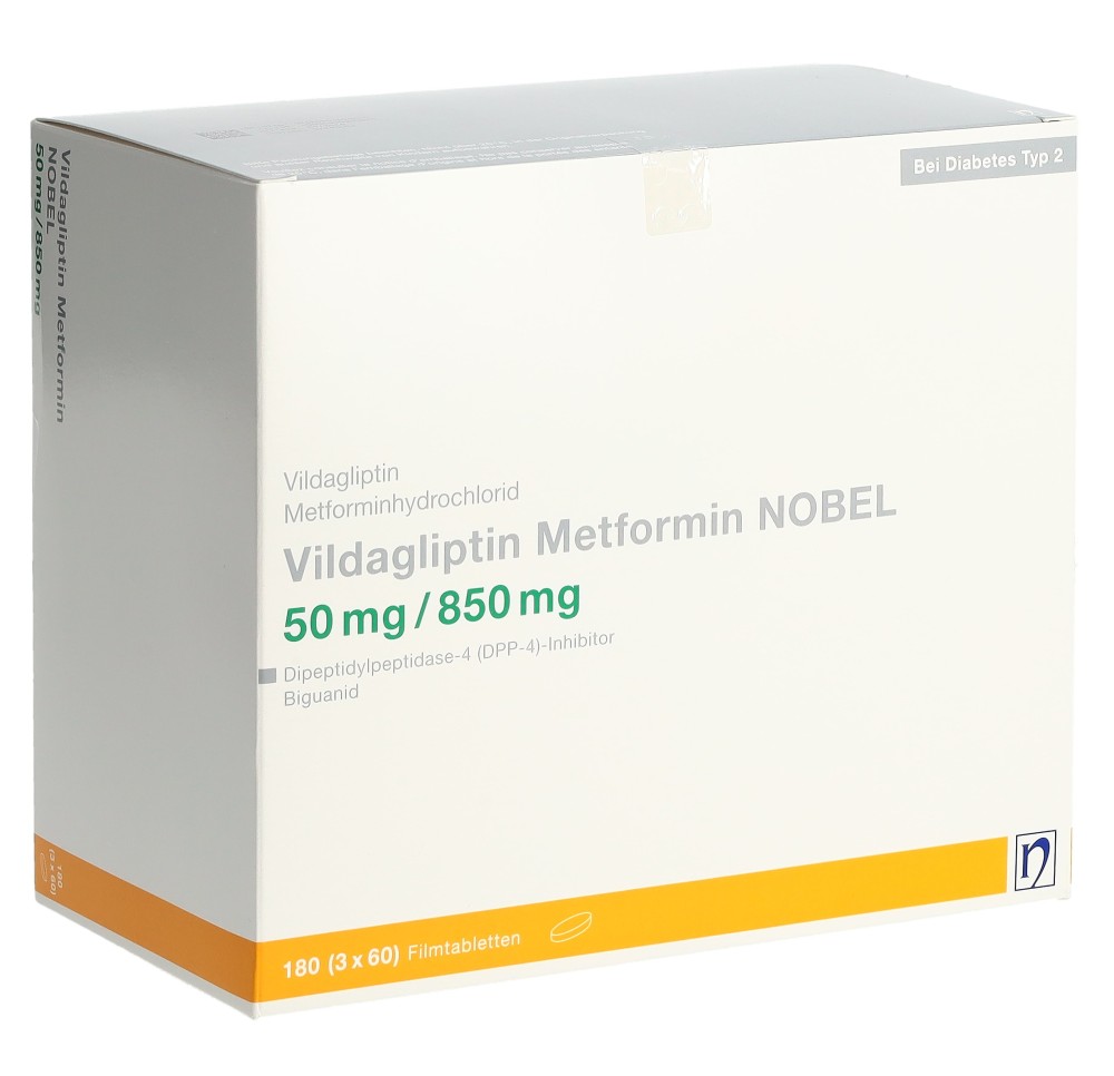 VILDAGLIPTIN Metformin NOBEL 50/850 mg 180 pce VILDAGLIPTIN Metformin NOBEL 50/850 mg 180 pce
