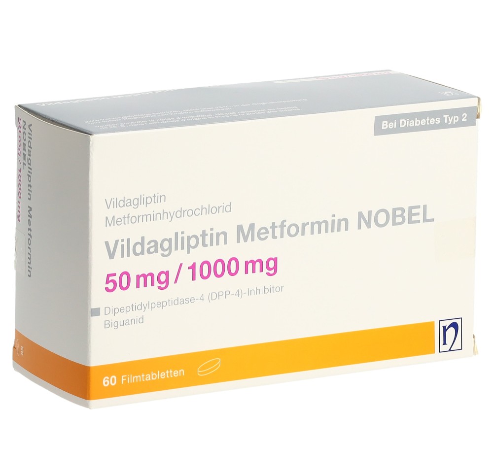 VILDAGLIPTIN Metformin NOBEL 50/1000 mg 60 pce VILDAGLIPTIN Metformin NOBEL 50/1000 mg 60 pce
