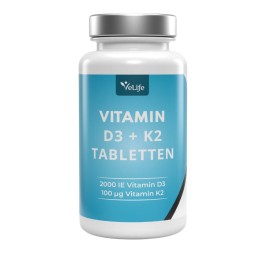 VELIFE Vitamine D3 + K2 cpr sécables bte 120 pce