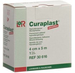 CURAPLAST pans adhésif 4cmx5m chair rouleau
