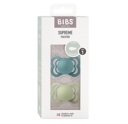 BIBS Supreme Silic Symm 0-6m isl sea sage 2 pce