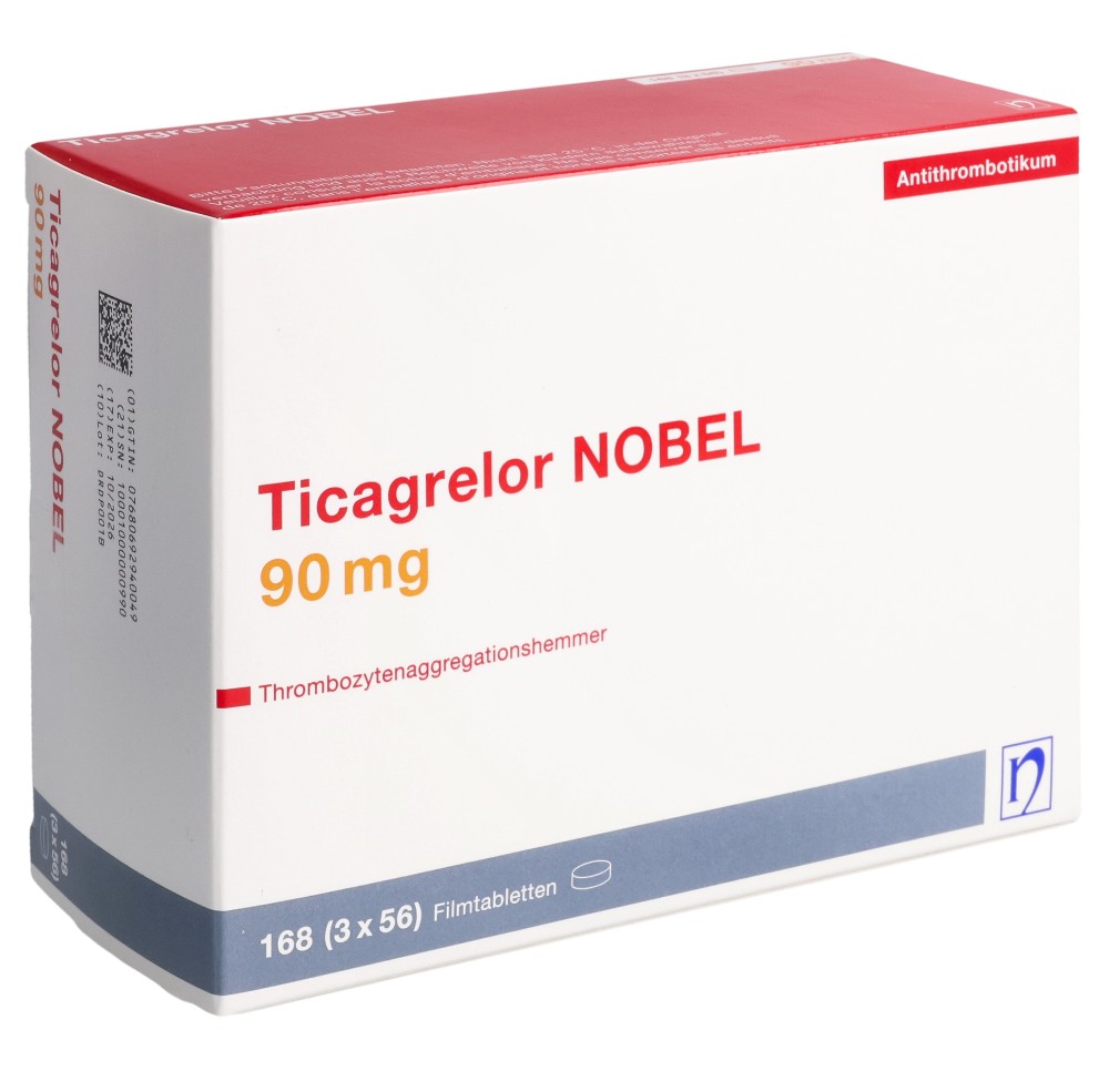 TICAGRELOR NOBEL cpr pell 90 mg 168 pce