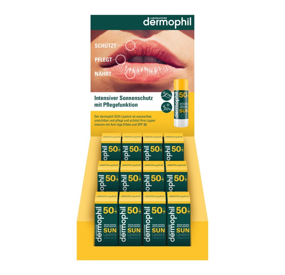 DERMOPHIL Sun Lipstick présentoir SPF50 12pce