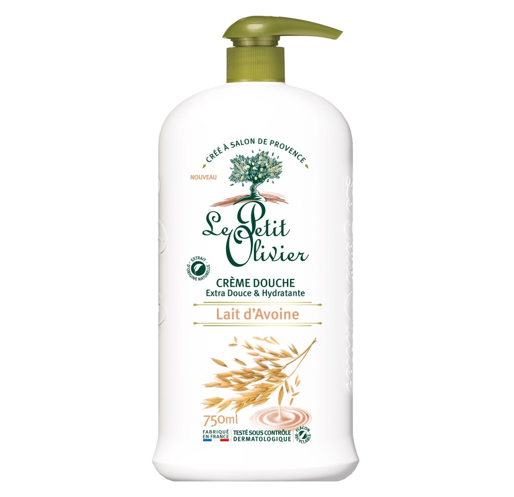 LE PETIT OLIVIER crème douche lait avoine 750 ml LE PETIT OLIVIER crème douche lait avoine 750 ml