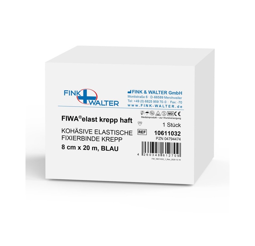FIWA elast pansements fixation krepp 8cmx20m bleu