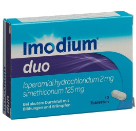 IMODIUM Duo (siméticone 125 mg/133 mg) cpr 12 pce