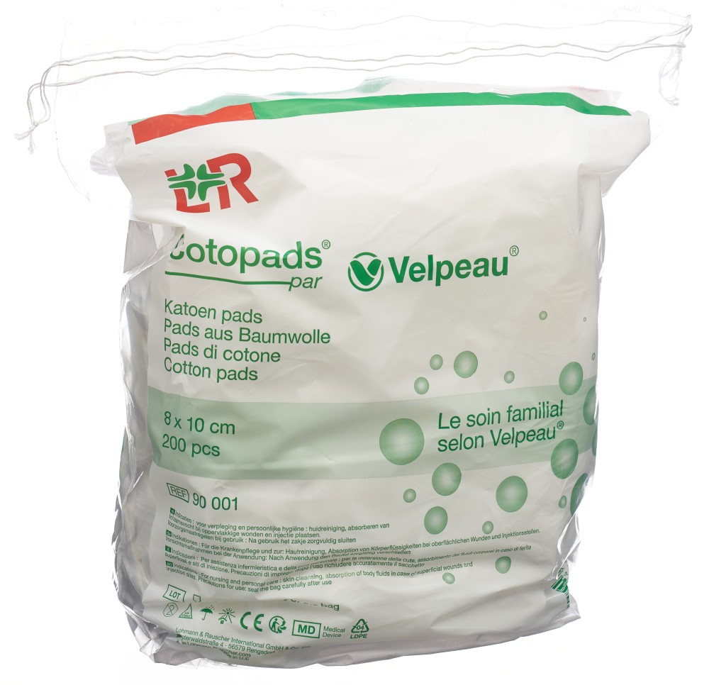 COTOPADS Velpeau 8x10cm sach 200 pce COTOPADS Velpeau 8x10cm sach 200 pce
