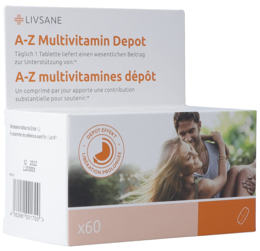 LIVSANE A-Z multivitamines dépôt cpr 60 pce LIVSANE A-Z multivitamines dépôt cpr 60 pce