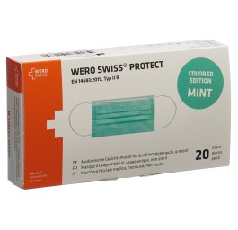 WERO SWISS protect masque type IIR menthe 20 pce