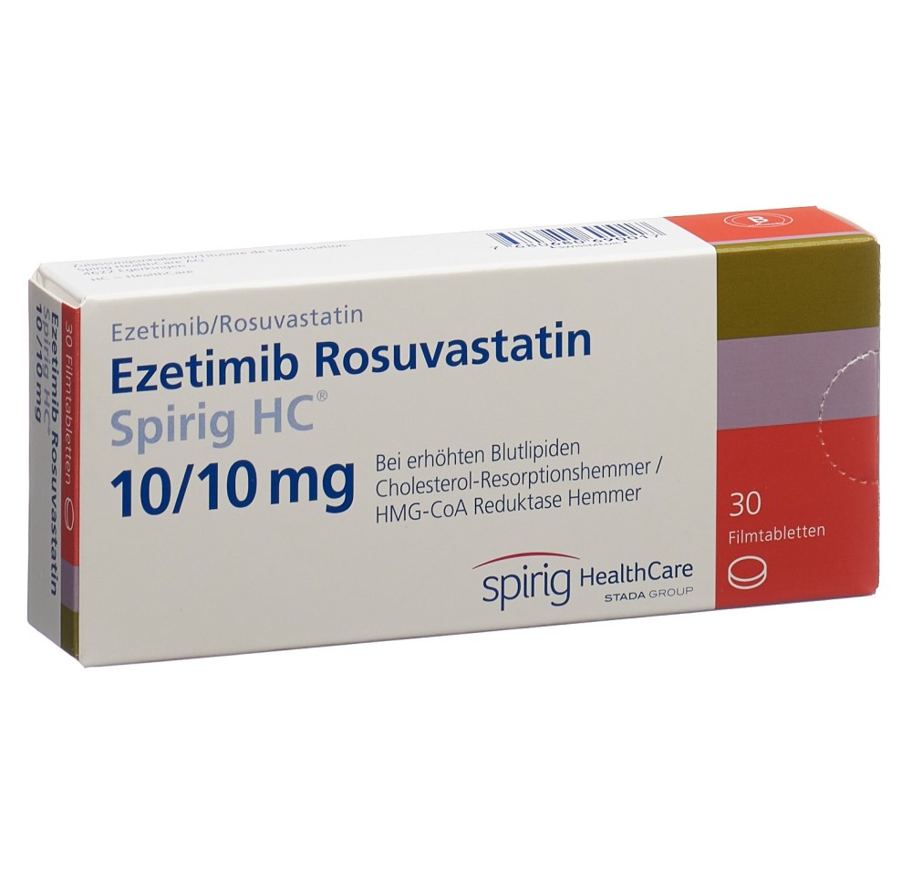 EZETIMIBE ROSUV Spirig HC cpr pell 10/10mg 30 pce EZETIMIBE ROSUV Spirig HC cpr pell 10/10mg 30 pce
