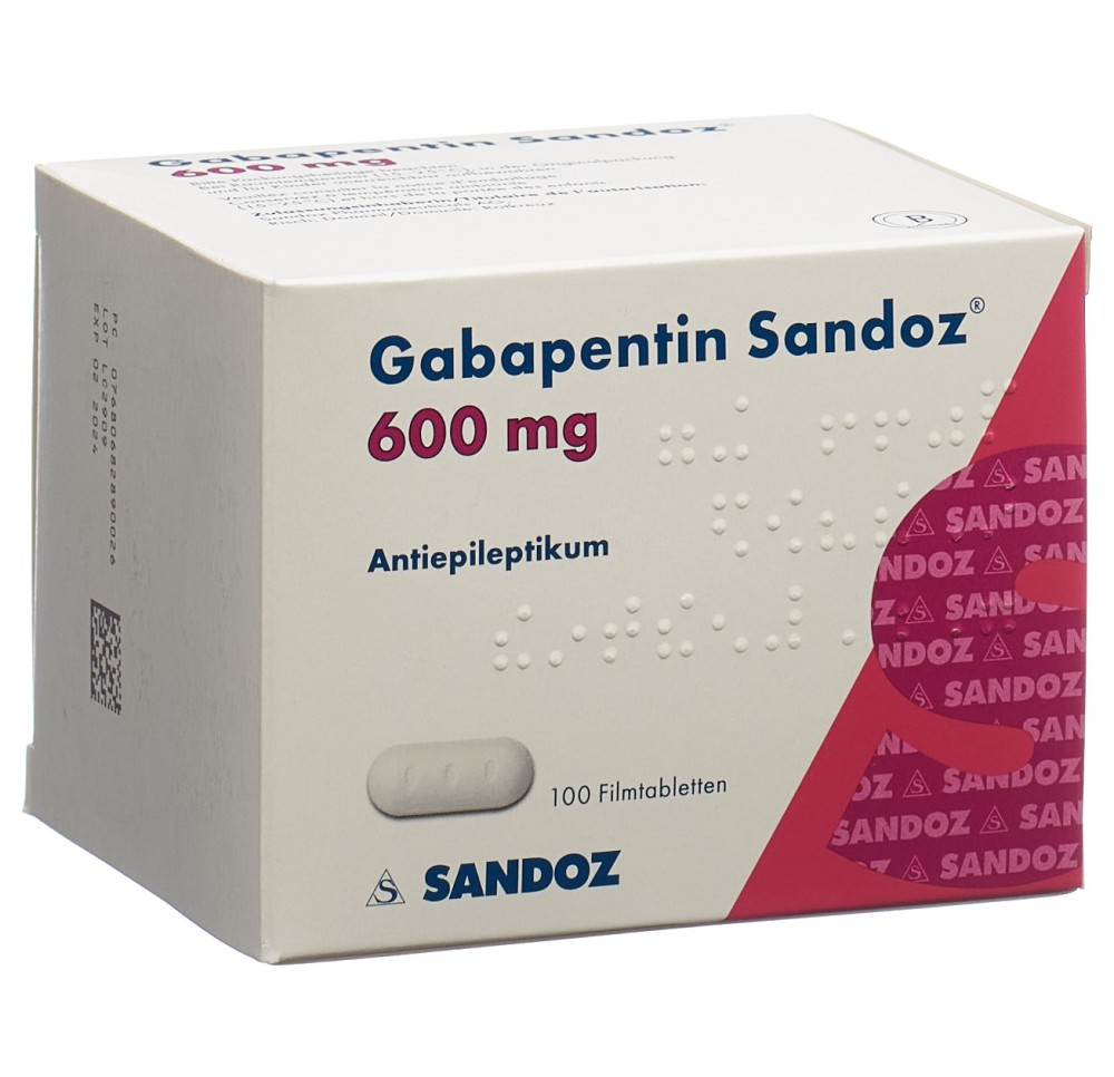 GABAPENTINE Sandoz cpr pell 600 mg 100 pce GABAPENTINE Sandoz cpr pell 600 mg 100 pce