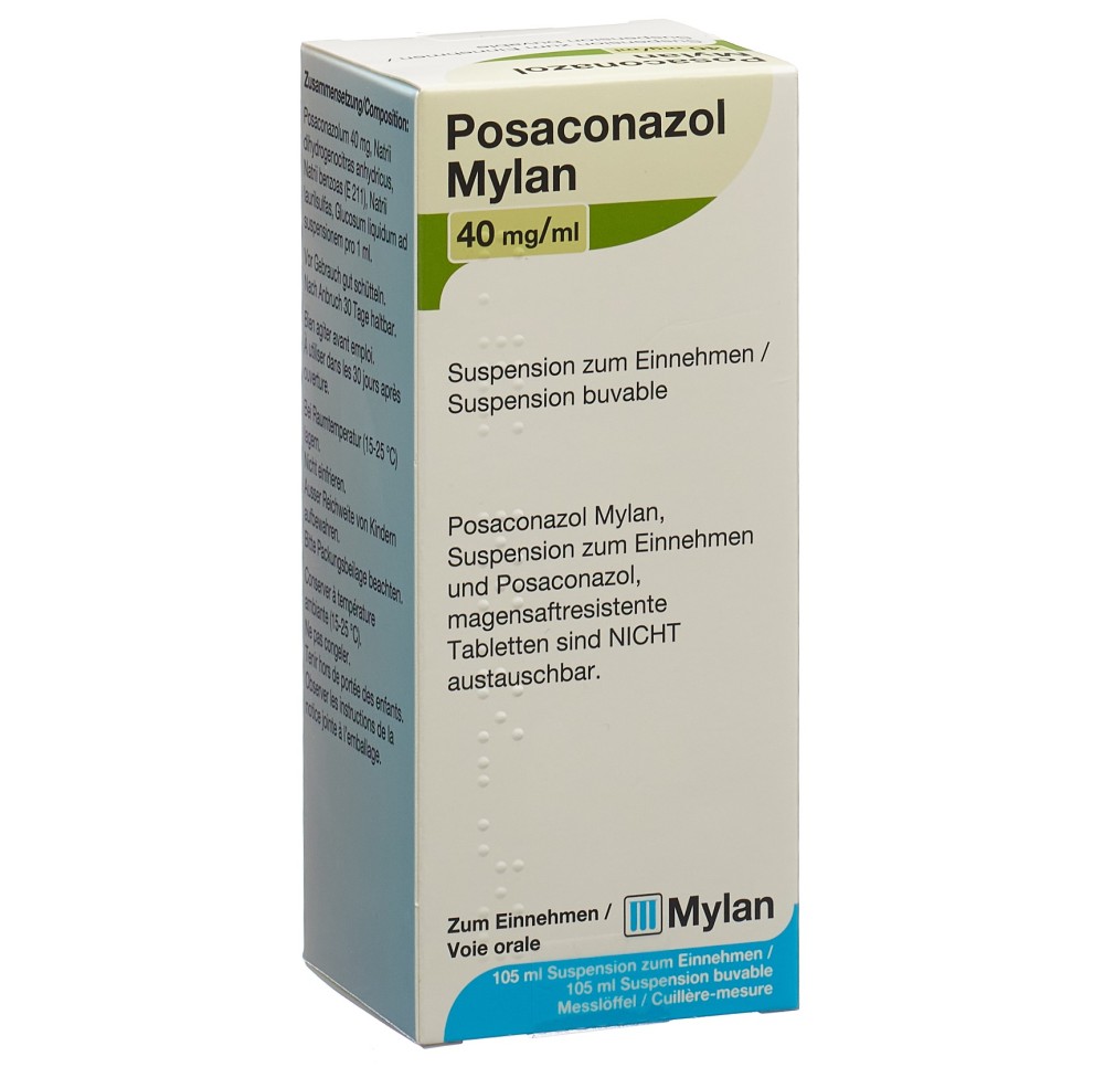 POSACONAZOL Mylan susp 40 mg/ml buvable 105 ml POSACONAZOL Mylan susp 40 mg/ml buvable 105 ml