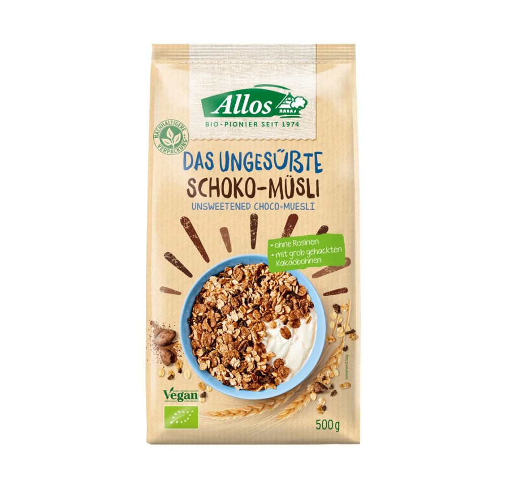 ALLOS müsli au chocolat sans sucre sach 500 g