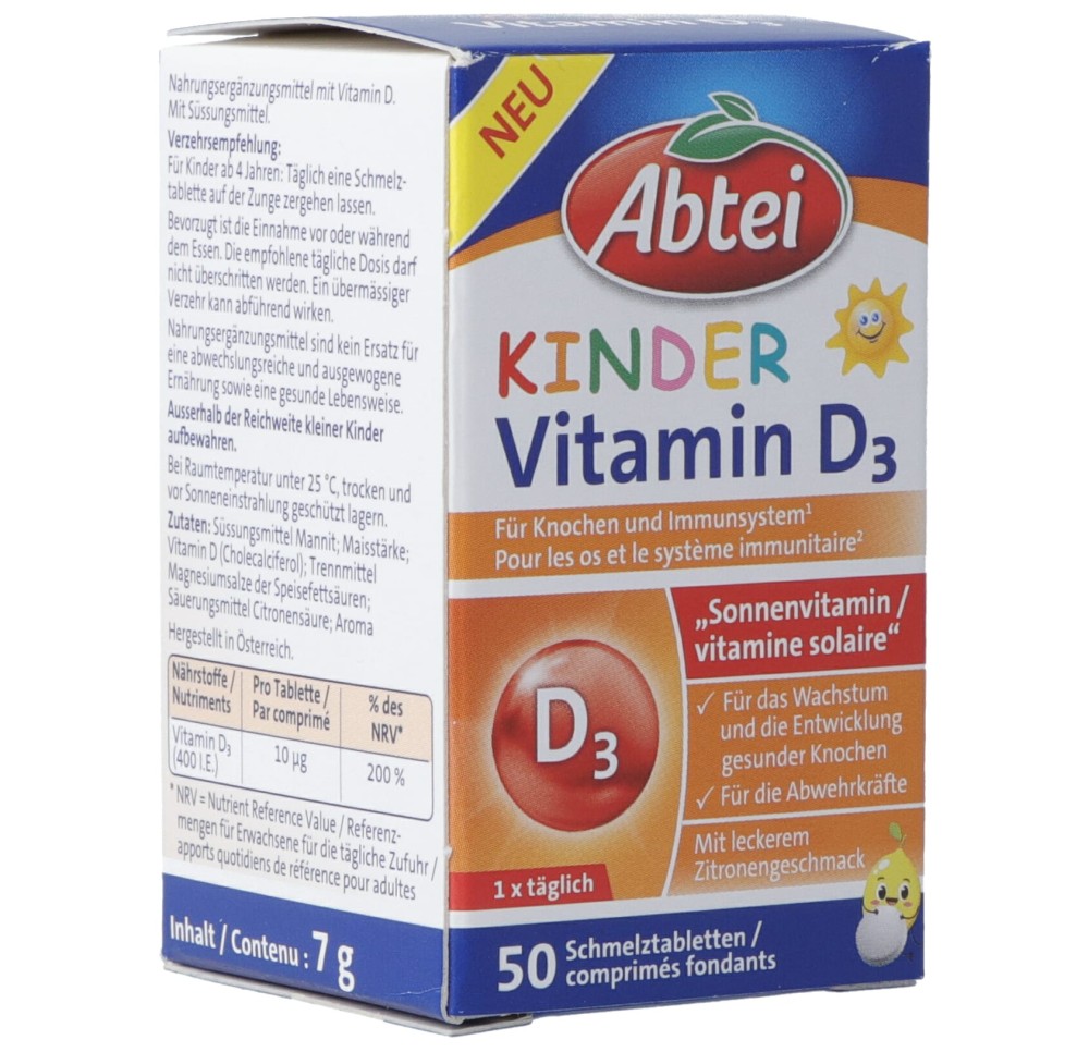 ABTEI Enfants vitamine D3 cpr orodisp 50 pce ABTEI Enfants vitamine D3 cpr orodisp 50 pce