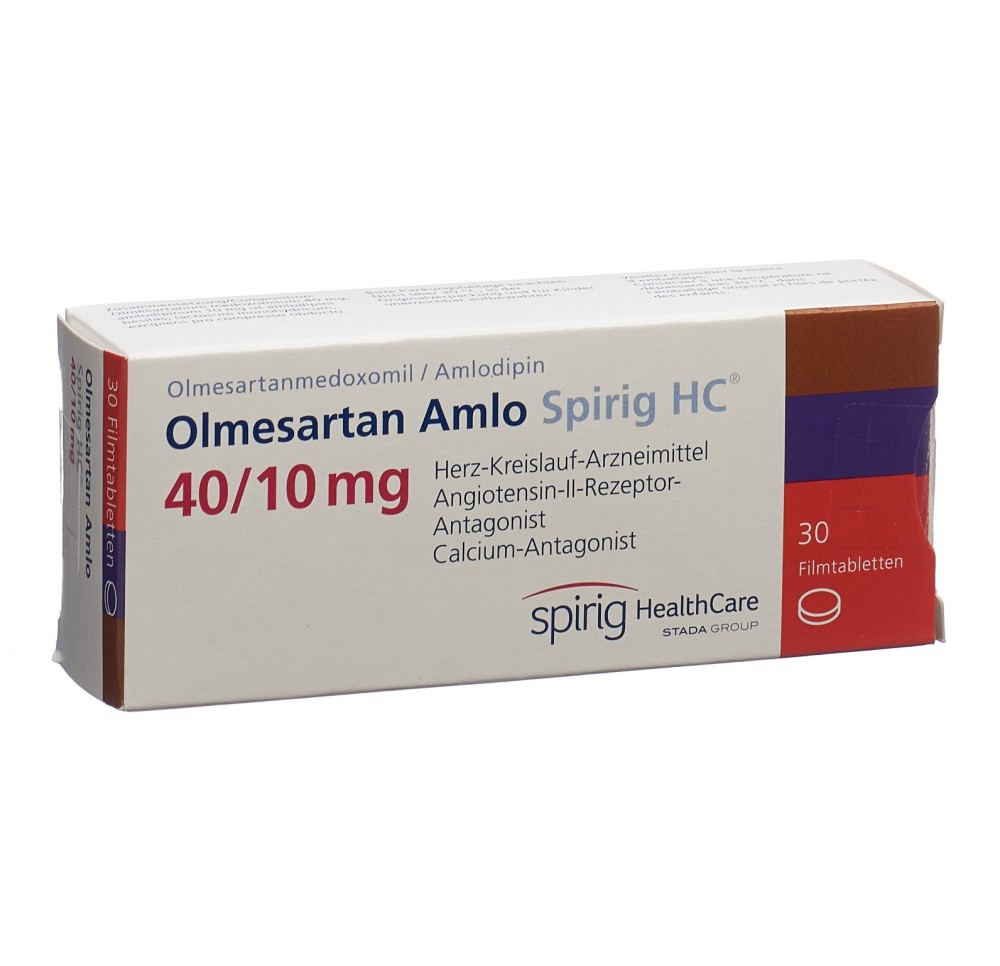 OLMESARTAN AMLO Spirig HC cpr pell 40/10mg 30 pce