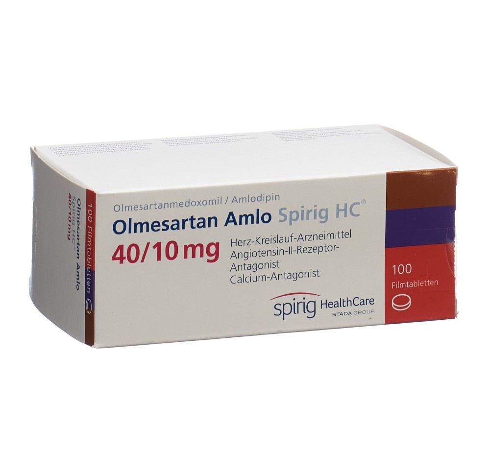 OLMESARTAN AMLO Spirig HC cpr pell 40/10mg 100 pce OLMESARTAN AMLO Spirig HC cpr pell 40/10mg 100 pce