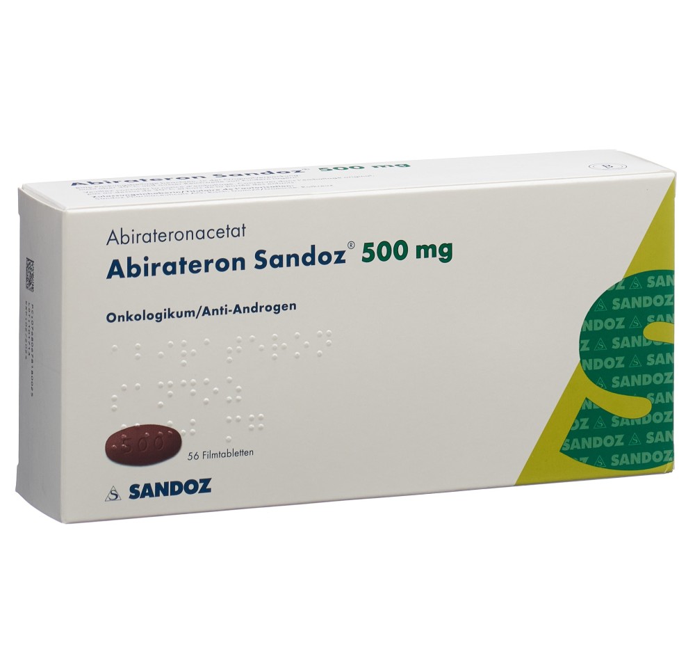 ABIRATERONE Sandoz cpr pell 500 mg 56 pce ABIRATERONE Sandoz cpr pell 500 mg 56 pce