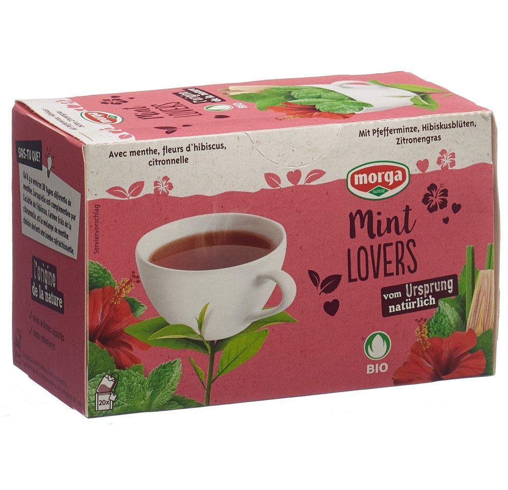 MORGA thé Mint Lovers a/p bio bourgeon sach 20 pce MORGA thé Mint Lovers a/p bio bourgeon sach 20 pce