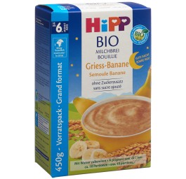 HIPP bonne nuit boui bio semou banane (nouv) 450 g