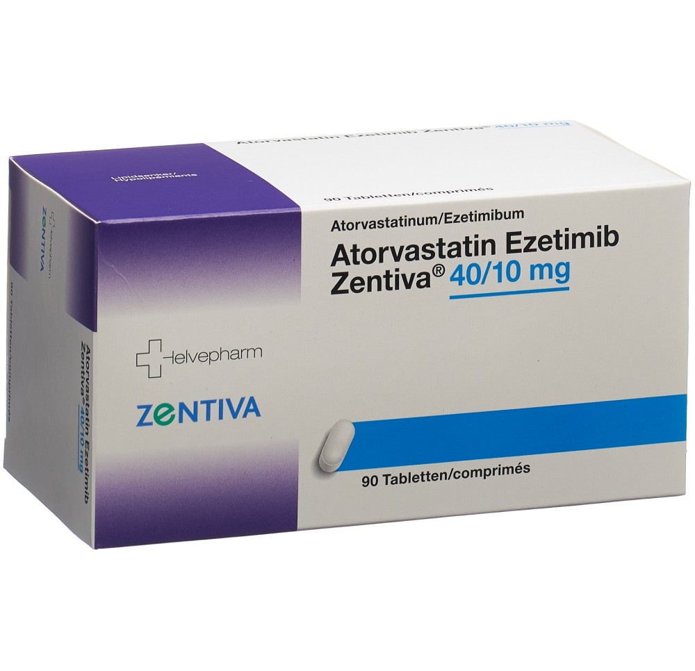 ATORVASTATIN Ezetimib Zentiva cpr 40/10mg 90 pce ATORVASTATIN Ezetimib Zentiva cpr 40/10mg 90 pce