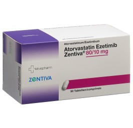 ATORVASTATIN Ezetimib Zentiva cpr 80/10mg 90 pce