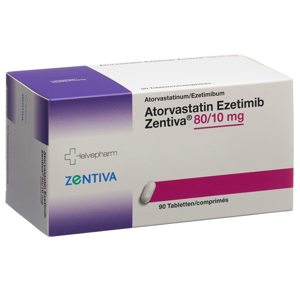 ATORVASTATIN Ezetimib Zentiva cpr 80/10mg 90 pce ATORVASTATIN Ezetimib Zentiva cpr 80/10mg 90 pce