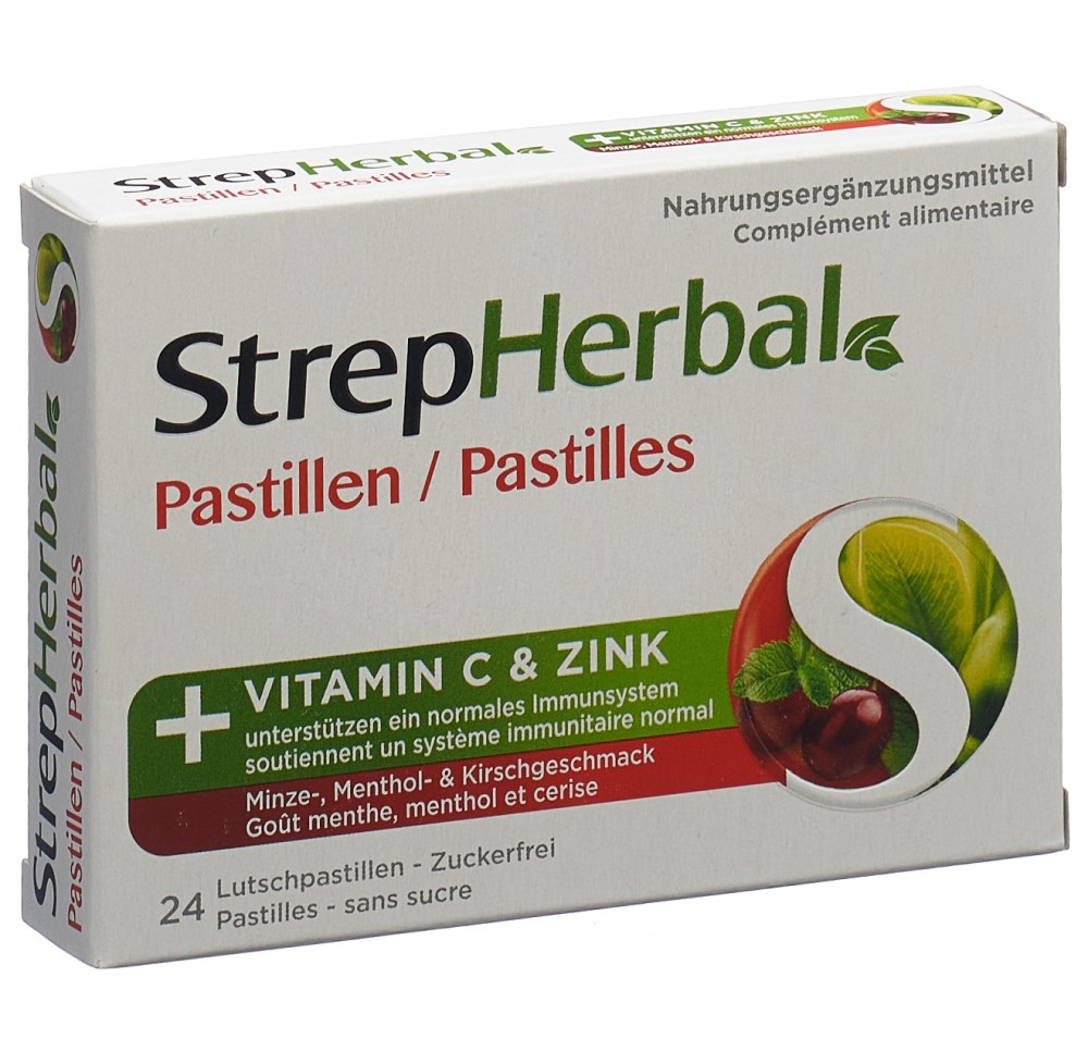 STREPHERBAL Pastilles goût menthe et cerise 24 pce STREPHERBAL Pastilles goût menthe et cerise 24 pce