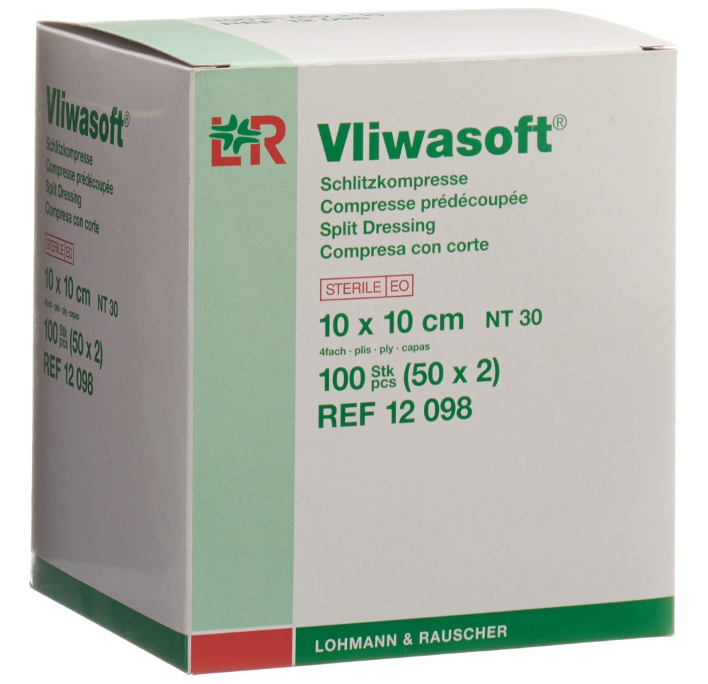 VLIWASOFT compresses fente 10x10cm st 50 x 2 pce