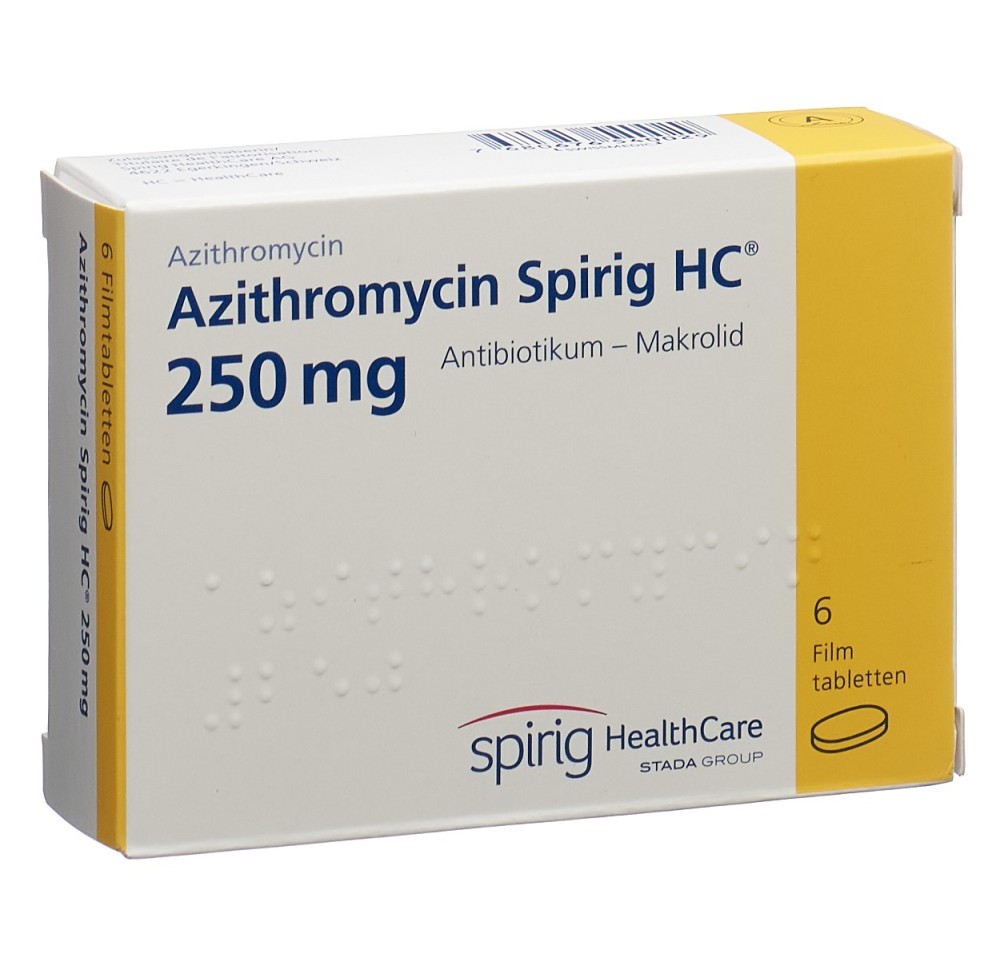 AZITHROMYCINE Spirig HC 250 mg 6 pce AZITHROMYCINE Spirig HC 250 mg 6 pce