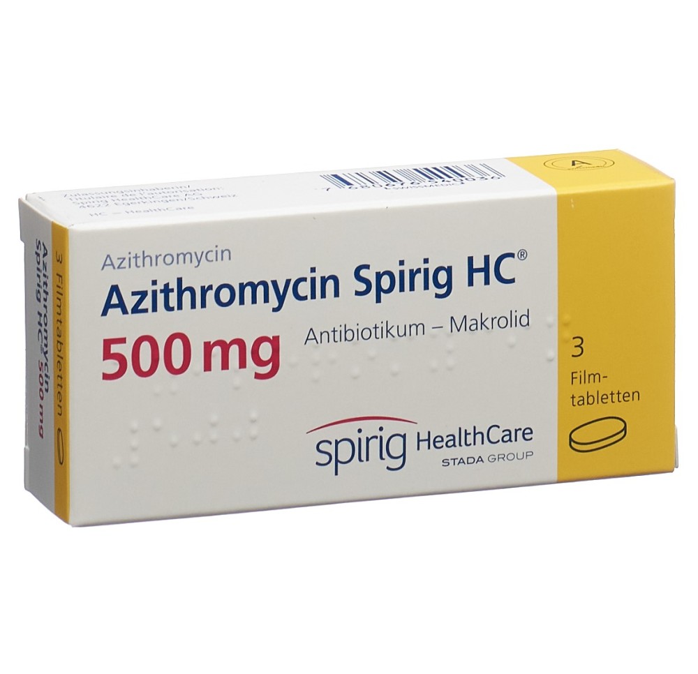 AZITHROMYCINE Spirig HC 500 mg 3 pce AZITHROMYCINE Spirig HC 500 mg 3 pce