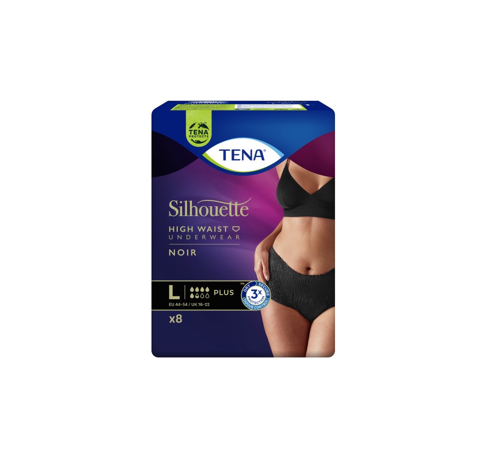 TENA Silhouette Plus L noir 8 pce TENA Silhouette Plus L noir 8 pce