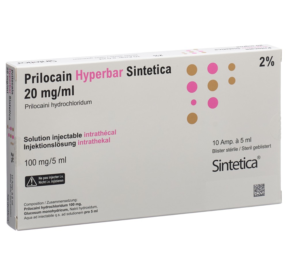 PRILOCAIN Hyperbar Sint 100 mg/5ml bli sté 10 pce PRILOCAIN Hyperbar Sint 100 mg/5ml bli sté 10 pce