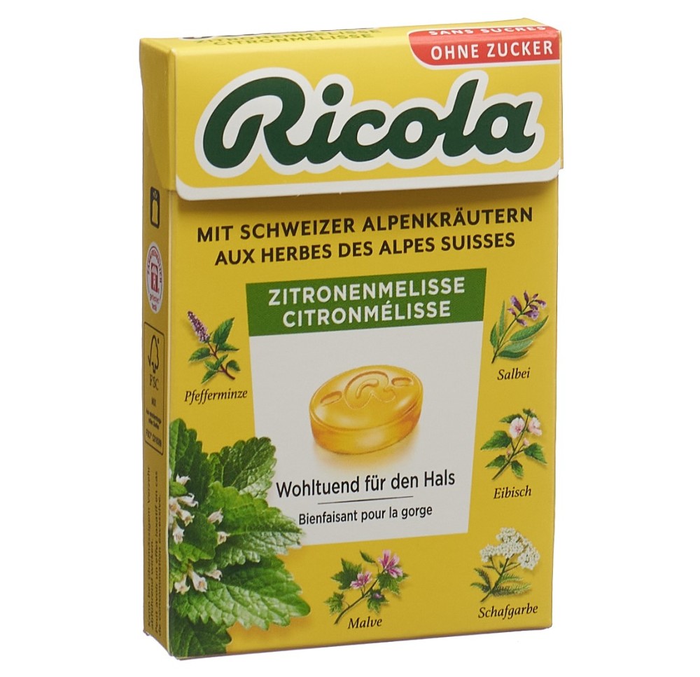 RICOLA citron mélisse bonb ss av stevia box 50 g