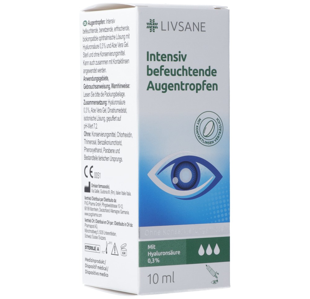 LIVSANE gouttes oculaires intens hydrat fl 10 ml