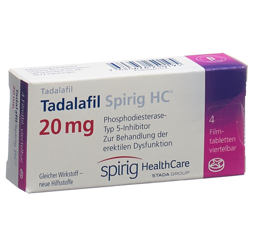 TADALAFIL Spirig HC cpr pell 20 mg 4 pce TADALAFIL Spirig HC cpr pell 20 mg 4 pce
