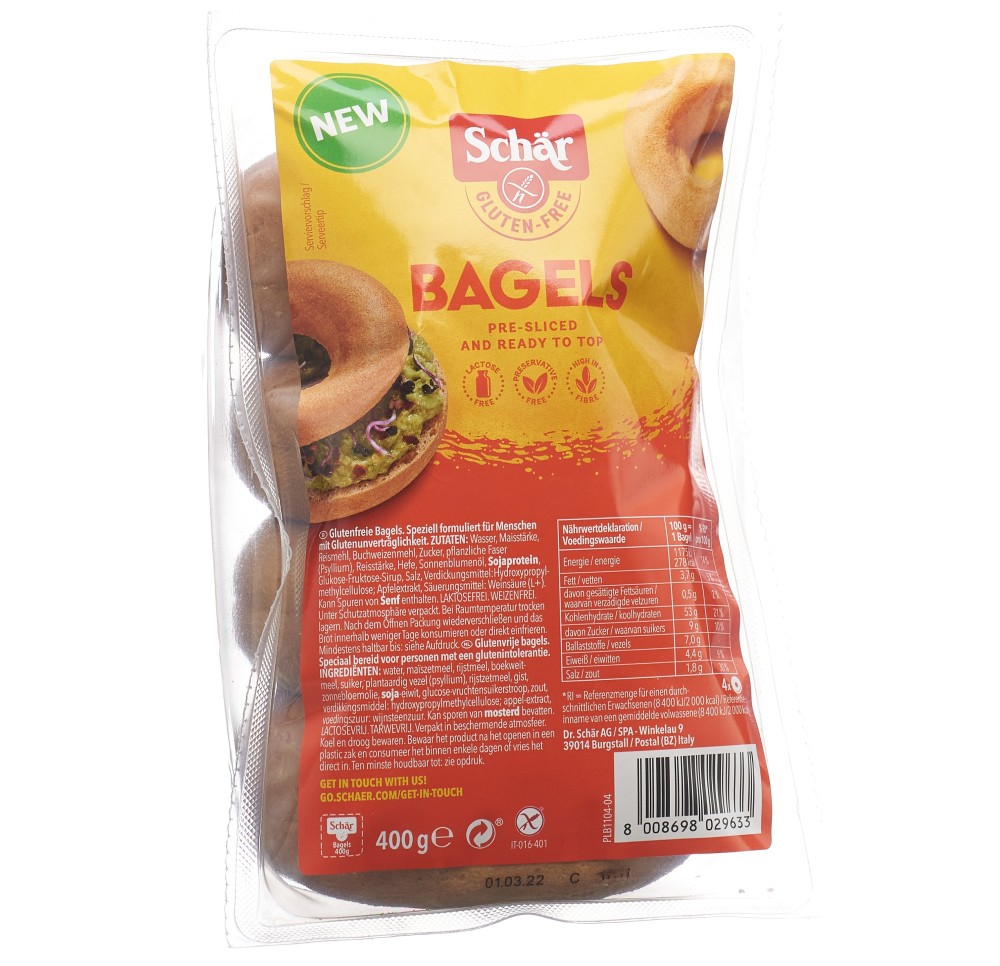 SCHÄR Bagels sans gluten 400 g SCHÄR Bagels sans gluten 400 g