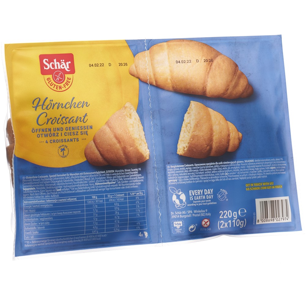 SCHÄR Croissant sans gluten 220 g SCHÄR Croissant sans gluten 220 g