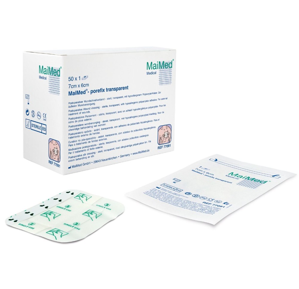 MAIMED porefix 10x9cm transparent stérile 25 pce