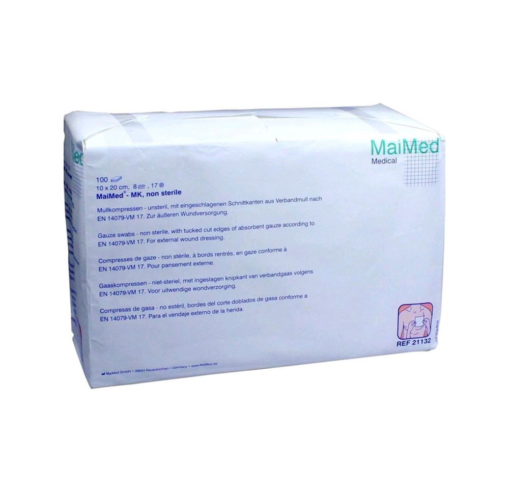 MAIMED compr gaze 10x20cm n st 8p 17fi 100 pce