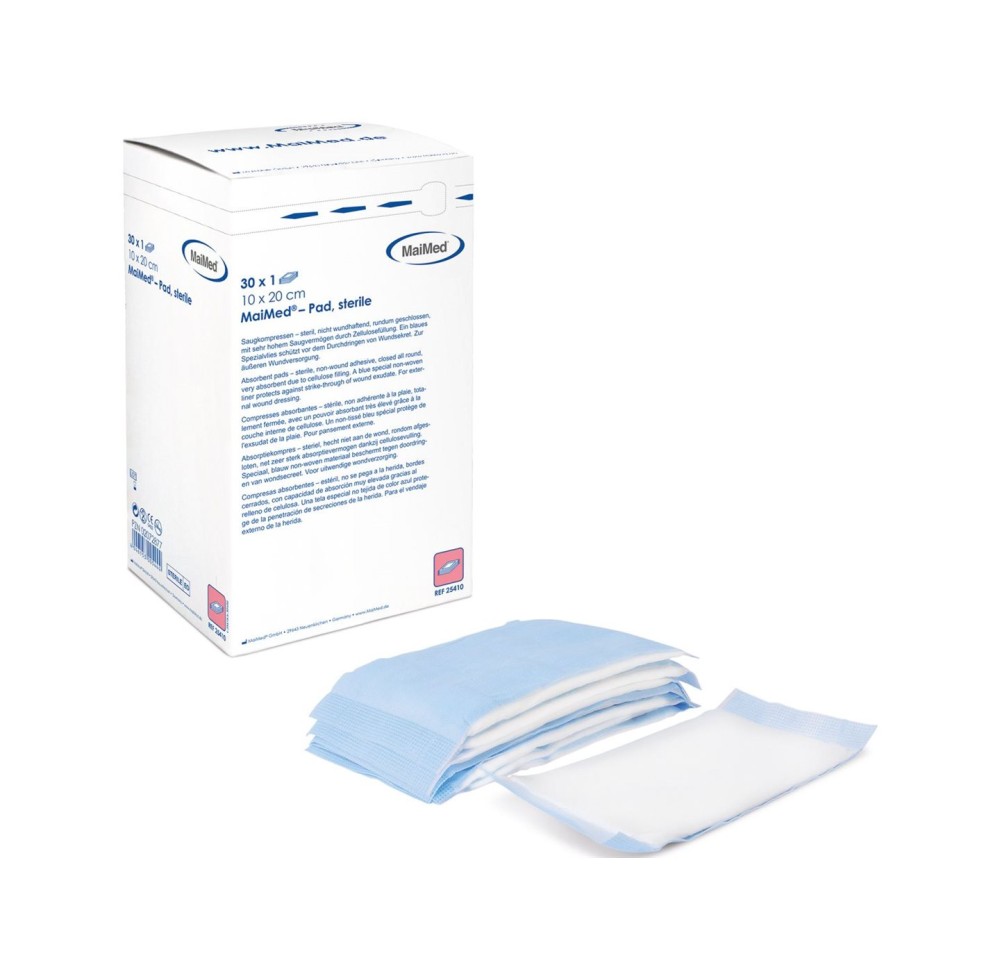 MAIMED Pad compr absorbante 10x10cm stérile 60 pce