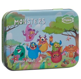 FLAWA Junior Plast strips Monsters Tin Box 20 pce