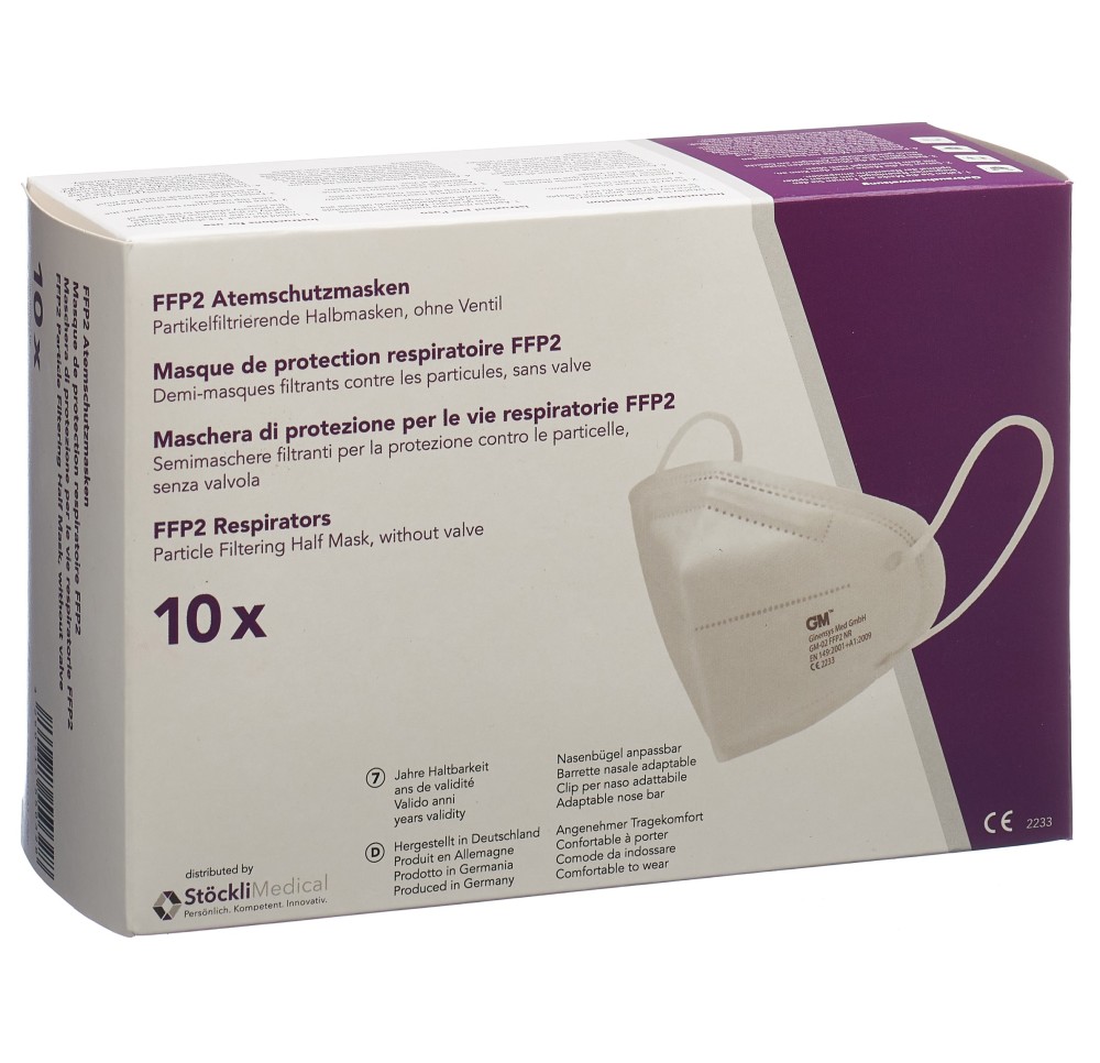 STÖCKLIMED masque FFP2 sans valve DEU 10 pce