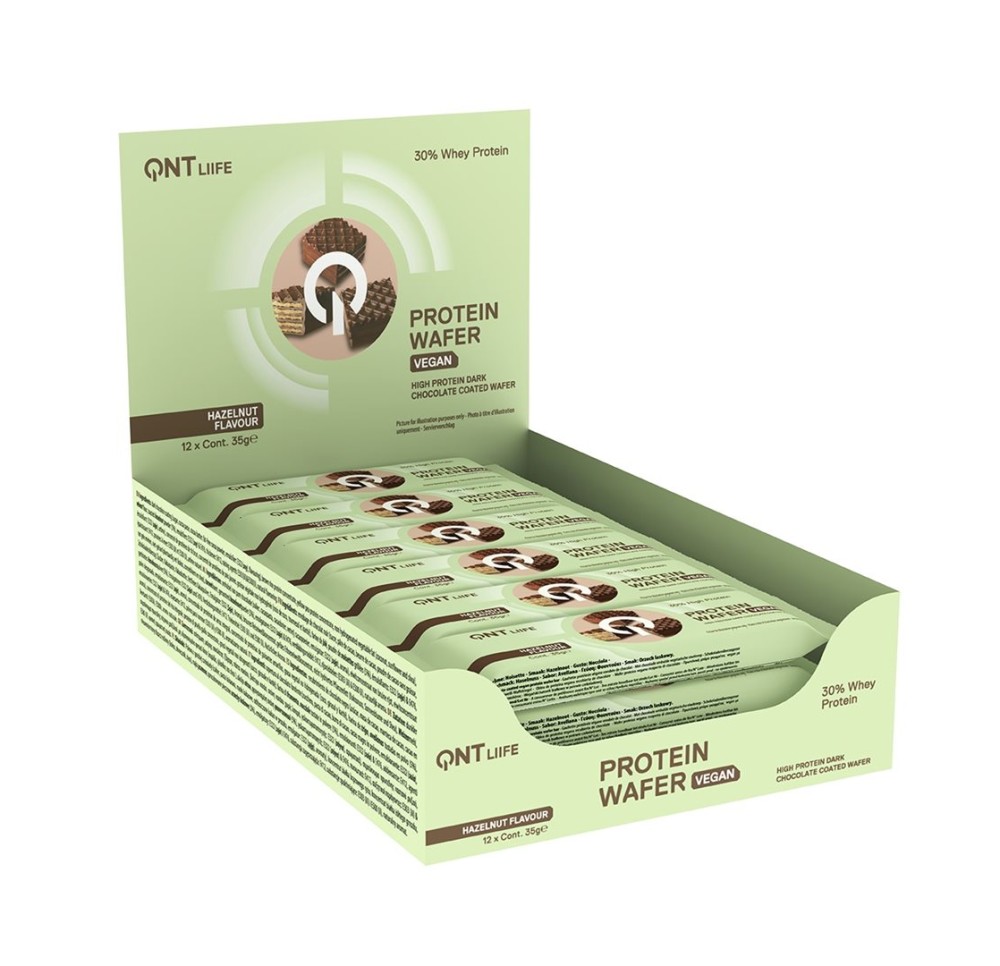 QNT Vegan Protein Wafer Hazelnut 12 x 35 g QNT Vegan Protein Wafer Hazelnut 12 x 35 g
