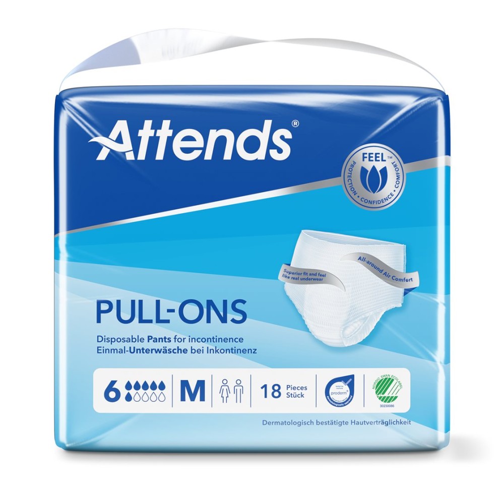 ATTENDS Pull Ons 6 M sach 18 pce ATTENDS Pull Ons 6 M sach 18 pce