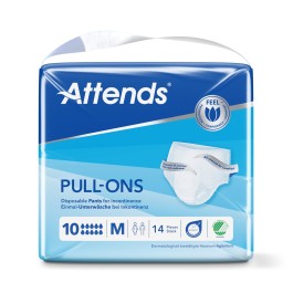 ATTENDS Pull Ons 10 pant M sach 14 pce