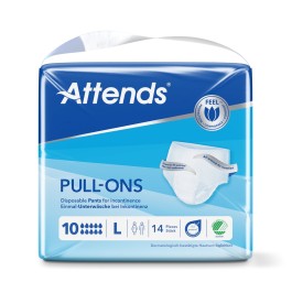 ATTENDS Pull Ons 10 pant L sach 14 pce