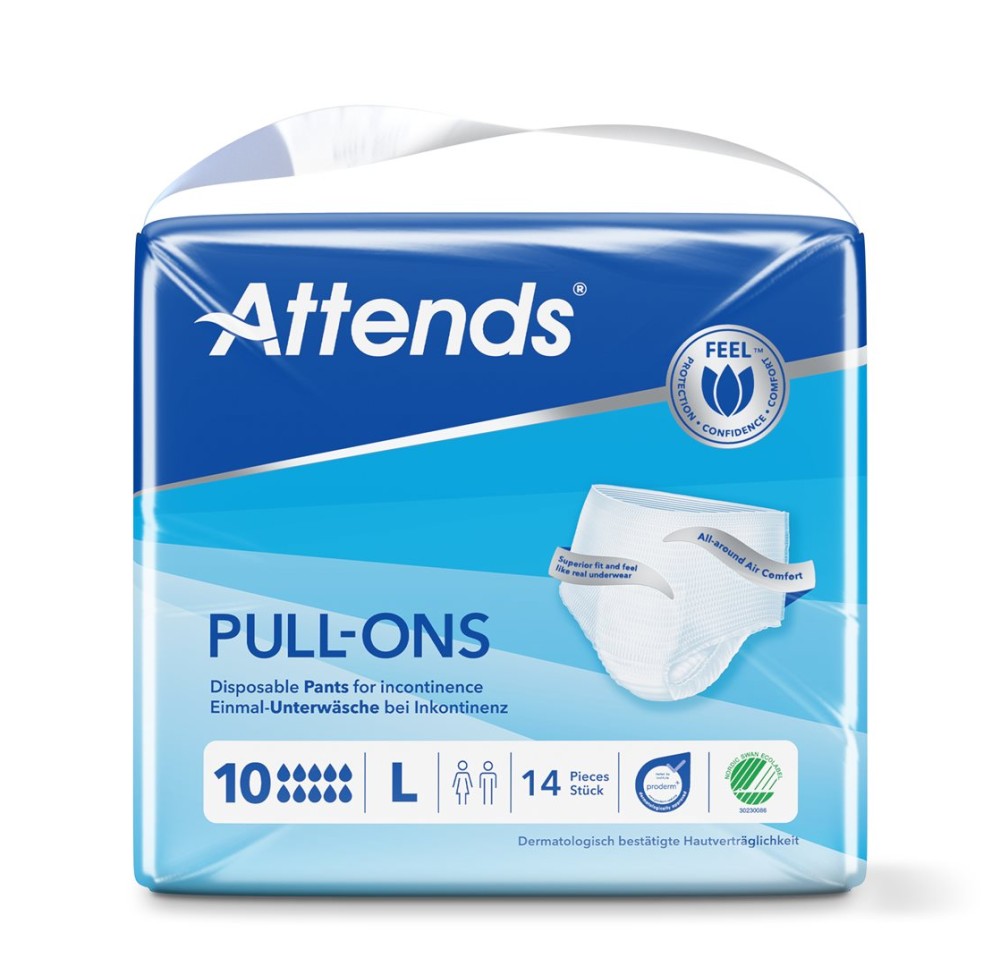 ATTENDS Pull Ons 10 pant L sach 14 pce ATTENDS Pull Ons 10 pant L sach 14 pce