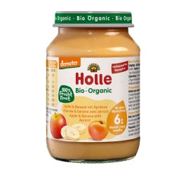 HOLLE pomme banane et abricot verre 190 g